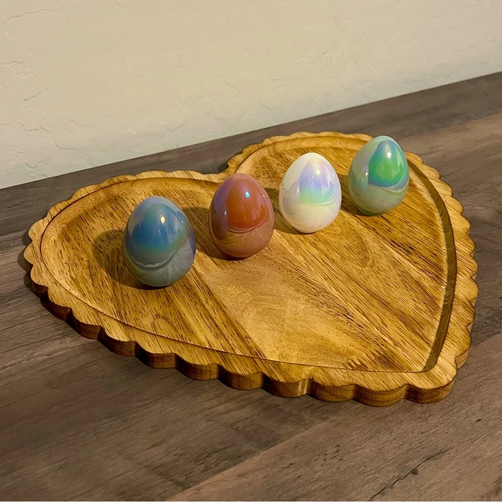 Target Bullseyes Playground Glass Iridescent Easter Egg Figurals Set of 4